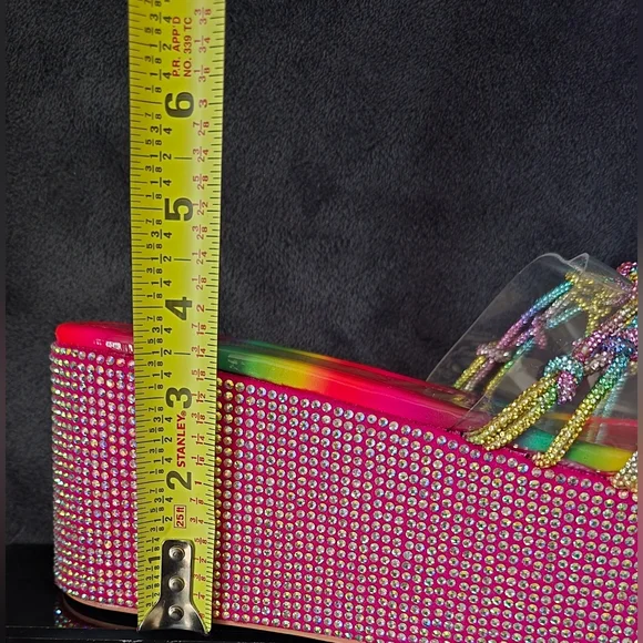 Cape Robbin Rainbow Radiance Rhinestone Platform Sandals - Picture 7 of 9